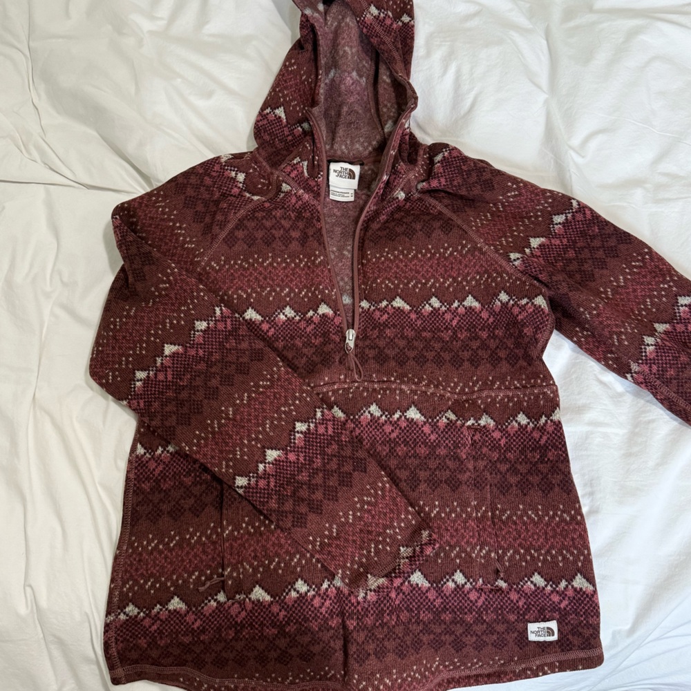 The North Face Burgundy Fleece Hoodie